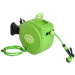 DURHAND Rullo Avvolgitubo Riavvolgimento Automatico con Ugello Multifunzionale Giardino 20 Metri