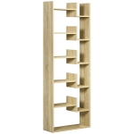 HOMCOM Estantería Librería de 6 Niveles Estantería de Madera con 11 Compartimientos Abiertos 61x21,6x162,6 cm Natural