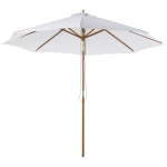 Outsunny Sombrilla Parasol de Madera diametros300x250cm para Exterior Jardín Terraza Patio Cafetería Altura Ajustable en 3 Niveles Marfil