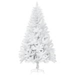 HOMCOM Árbol de Navidad Artificial 180 cm con 550 Ramas Hojas de PVC Decoración Navideña para Interiores Blanco