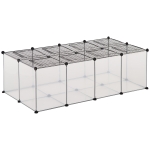 PawHut Recinto per Criceti e Roditori Modulabile con Accessori Montaggio, Resina e Acciaio, 140x70x45cm
