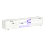 HOMCOM Mobile Porta TV con Luci LED 16 Colori per TV Fino 55", 160x35x30cm - Bianco