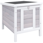 PawHut Gabbia per Conigli in Legno da Esterno con Tetto in Asfalto e Rampa Antiscivolo, 42x51x43cm, Grigia