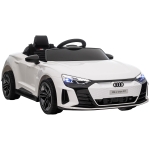 HOMCOM Carro Elétrico AUDI RS E-Tron GT 12V com 2 Motores Controlo Remoto Faróis LED Buzina Música USB 3-5km/h 103x58x41cm Branco
