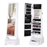 HOMCOM dulap pentru bijuterii, cu oglinda 45x36x150cm
