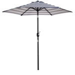 Outsunny Sonnenschirm Gartenschirm Terrassenschirm Gestell Stahl im Freien Blauer Streifen Ø230 x 216 cm