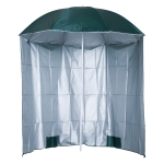 Outsunny Sonnenschirm Strandschirm Sonnenschutz mit Seitenwand Strand Polyester Dunkelgrün 2,2 x H2,2m