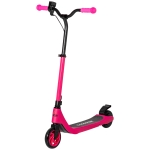 HOMCOM Electric Scooter, 120W Motor E-Scooter with Battery Display, Adjustable Height, Rear Brake for Ages 6+ Years - Pink