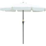 Outsunny Parasol Garden Umbrella Ø2.66m UV Protection 50+ 8 Ribs Tilt-Adjustable Beige