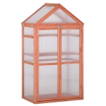 Outsunny Wooden Cold Frame Greenhouse for Plants PC Board Outdoor 80 x 47 x 138cm Orange
