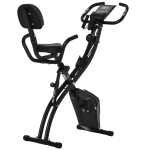 HOMCOM Cyclette Pieghevole 2 in 1, Resistenza Magnetica Regolabile 8 Livelli - Nero
