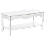 HomCom Tavolino da Caffè Basso in Legno, Bianco, 94x44x42cm