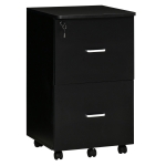 Vinsetto Arquivador de Escritório Móvel Auxiliar para Arquivos com 2 Gavetas Fechadura 2 Chaves  43x45x72cm Preto