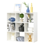 Homcom Biblioteca 9 Compartimente Cub Alb 91,5x29,5x91,5cm
