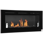 HOMCOM Cheminée bioéthanol Murale encastrable brûleur 2,8 L, environ 3,5 h de durée de combustion dim. 102L x 16l x 43H cm Couverture 25-30 m² Acier inox