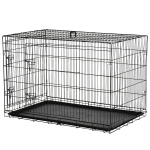 Pawhut Cusca Transport Animale – Pliabila din Otel Negru, 122×77×82 cm