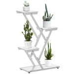 Outsunny Suport Ghivece Colt – Raft 4 Niveluri pentru Plante, Interior/Exterior