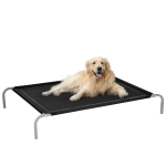 PawHut Saltea pentru caini pentru spatii interioare si exterioare Capacitate de pana la 32kg cu material care permite trecerea aerului 130x90x20cm negru