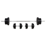 Homcom Set Bilanciere con 2 Manubri Pesi 14 Dischi Peso Totale: 65 kg in Acciaio e Plastica