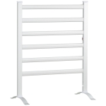 HOMCOM Toalheiro Elétrico para Casa de Banho 140W IPX4 Aquecedor de Toalhas Parede ou Chão com 6 Barras 90x36x69cm Prata