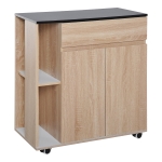 HOMCOM Mobiletto da Cucina con Ruote Cassetti Armadietto Legno