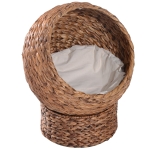 PawHut Panier chat lit surélevé chat cosy niche grotte à chat grand confort dim. 42L x 33l x 52H cm coussin moelleux beige inclus