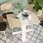 HomCom masa de pranz moderna, stejar alb, 103x76x73.5cm