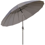 Outsunny Ombrellone da Giardino e Terrazza con Manovella, 18 Stecche e Testa Inclinabile, Ф255cm