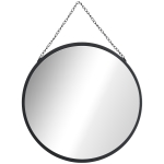 HOMCOM Lustro okrągłe z dekoracyjnym zawieszeniem 50 cm x 50 cm x 2,2 cm Srebrny + Czarny