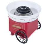 HOMCOM Máquina de Algodón de Estilo Retro con Medidor y 10 Palos de Bambú Acero Inoxidable y Aluminio 30x30x28 cm Rojo