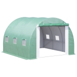 Outsunny Serra a Tunnel da Giardino, 1 Porta e 6 Finestre, in PE e Acciaio 3x3x2m