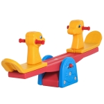 HOMCOM Altalena a Bilico con Maniglie Antiscivolo per Bambini Età 1-4 Anni, in Plastica Giallo