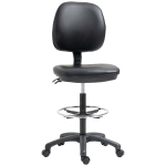Vinsetto Tabouret à roulettes réglable en hauteur 69-91 cm avec dossier inclinable et repose-pieds réglable