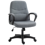 Chaise de bureau massante pivotante hauteur réglable tissu lin