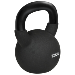 HOMCOM Kettlebell, Kugelhantel, 12 kg, z pokryciem plastikowym, stal, czarny 20 x 13 x 22 cm