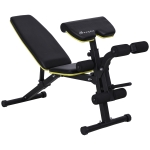 HOMCOM PVC Upholstered Steel Sit-Up/Dumbbell Duo Bench Black
