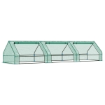 Outsunny Serra con Tubi di Acciaio e Copertura in Polietilene con 3 Porte Verde 400 x 100 x 80cm