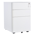 Caisson de bureau rangement bureau sur roulettes 3 tiroirs coulissants verrouillables trieur à dossiers acier