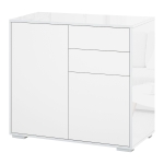HOMCOM Dulapior Multifunctional 2 Sertare si 2 Dulapioare Deschidere prin Presiune