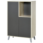 HOMCOM Bücherregal Bücherschrank Standschrank Aktenschrank Mehrzweckschrank Dunkelgrau 80 x 40 x 120 cm