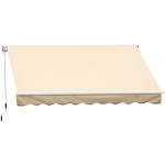 Outsunny Perdea Parasole Rulou de Perete de Extern Impermeabil in Aluminiu, Bej, 3x2.5m