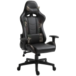 Vinsetto Reclining Gaming Chair, Ergonomic, w/Vibrating Lumbar Support, Headrest, High Back PU Leather , 360° Swivel, Black