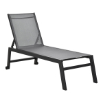 Outsunny Sezlong din Aluminiu si Textilen cu Spatar Reglabil si Roti Negru si Gri