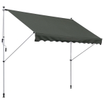 Outsunny Copertina de Soare cu Brate si Manivela, Structura Telescopica din Metal si Parasolar din Poliester 300x150cm, gri