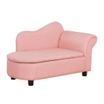 HOMCOM Kids Sofa Toddler Chair Children Armchair Lounge Seater Bed Couch for Bedroom Playroom with Storage Wood Pink