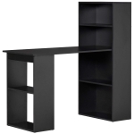 HOMCOM 120cm Modern Computer Desk Bookshelf Writing Table Workstation 6 Shelves - Black
