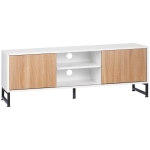 HOMCOM Suport TV pentru modele de pana la 50" Max, PAL modern si suport TV din otel cu 2 rafturi deschise si 2 dulapuri inchise, 120x39,5x45cm