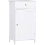 Kleankin Mobila pentru Baie Usa Basculanta si Sertar Alb 43 x 34 x 77cm