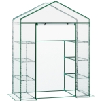 Outsunny Serre de jardin 8 étagères bâche transparente PVC porte enroulable 143 x 73 x 195 cm - transparent