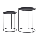 Outsunny 2 Pack Metal Bedside Table Sofa End Side Night Stand Bedroom
